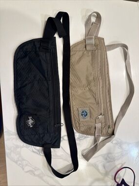Unbranded Black and Tan Travel Belt Bags - Hands-Free Essentials Pouches